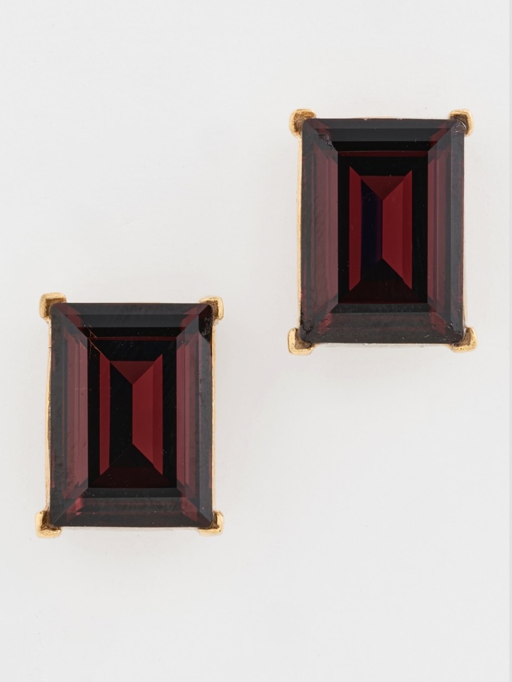 Kenneth Jay Lane Rectangle Stone Pierced Earrings